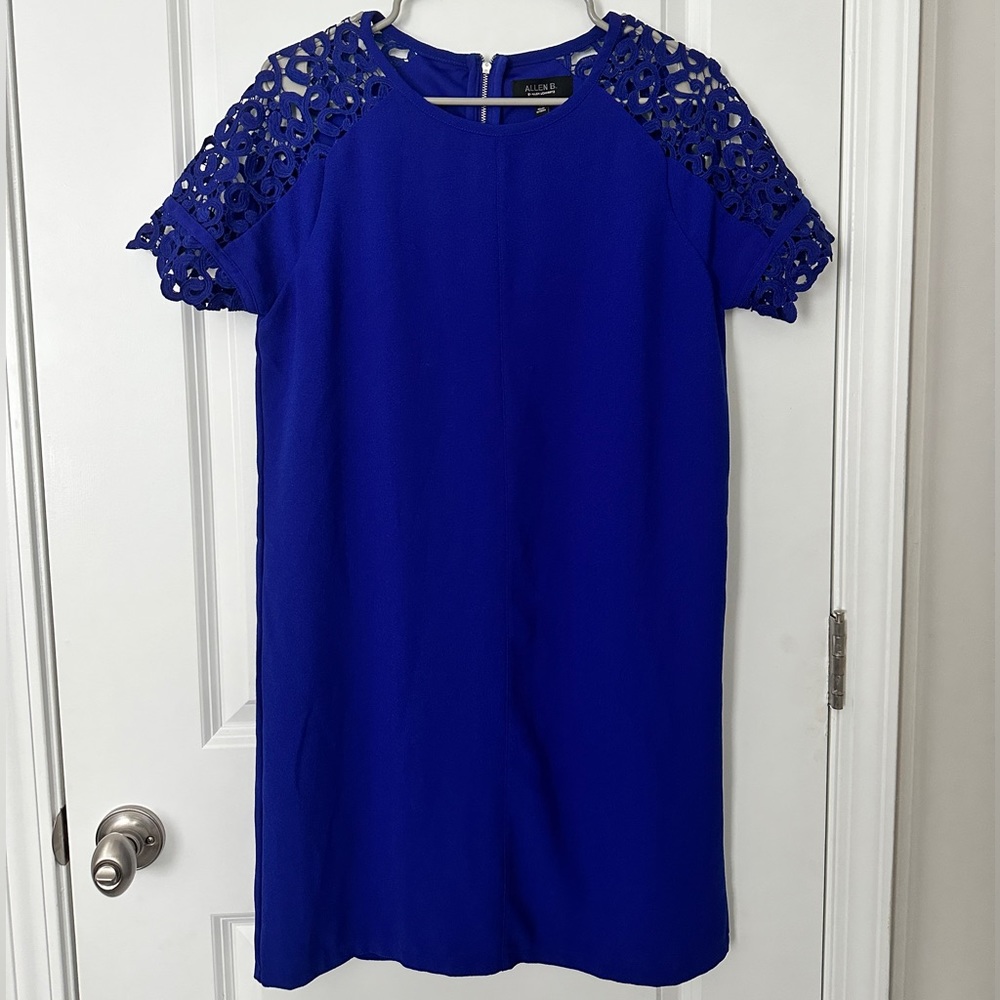 Allen B. By Allen Schwartz Royal Blue Knee Length Short Sleeve Dress Size Medium
